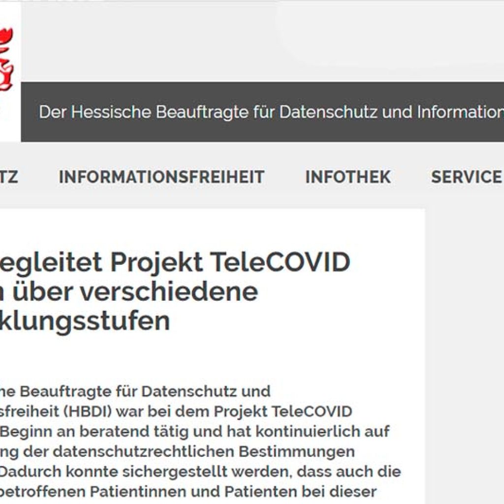 HBDI TeleCOVID Entwicklungsstufen