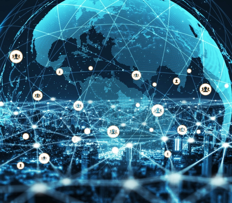The modern creative communication and internet network connect in smart city The modern creative communication and internet network connect in smart city